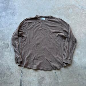 Melrose Place Waffle Knit Brown Long sleeve tee Mens size XXL